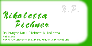 nikoletta pichner business card